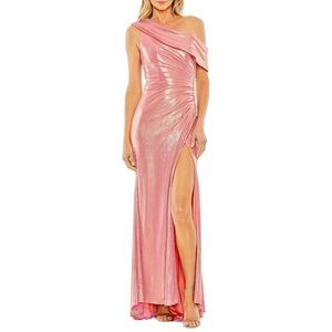 Mac Duggar Women’s Elegant Asymmetric Neck Side Ruched Dress Gown Size 12